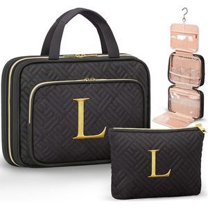 Personalized Gifts For Women, Initial Toiletry Bag Hanging Travel Organizer &😚